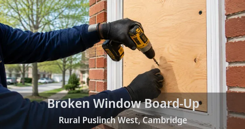 Broken Window Board-Up Rural Puslinch West, Cambridge - ON