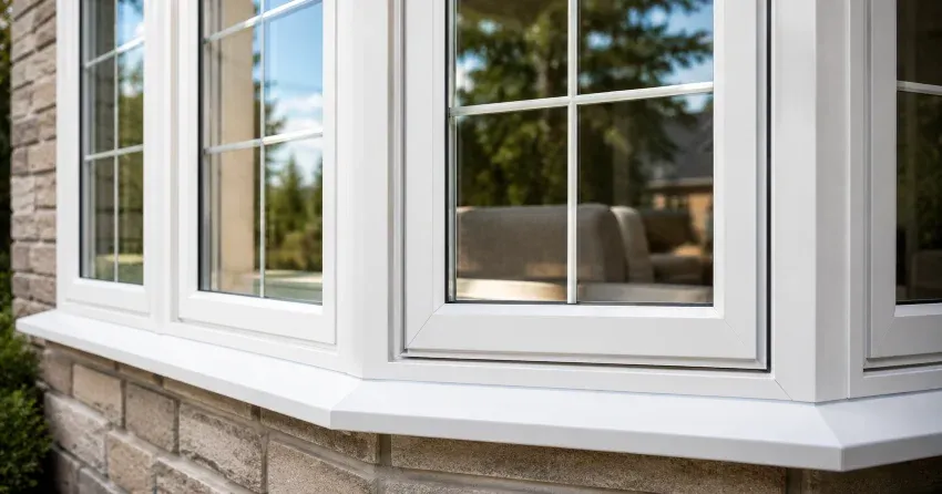 bay window alcove seating area in a living room in Westview, Cambridge