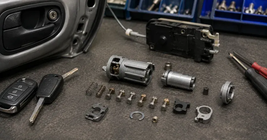 technician testing a car key fob during Car Lock Repair Christopher-Champlain, Cambridge