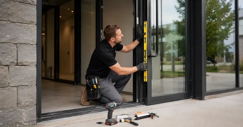 commercial glass door frame installation Christopher-Champlain, Cambridge