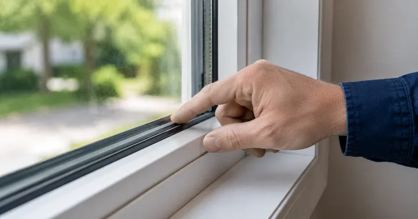 technician inspecting window glass seal in Christopher-Champlain, Cambridge